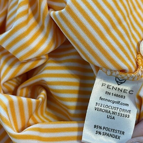 Medium Fennec Orange and White Striped Golf Polo - Picture 4 of 6